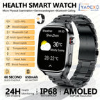 2026 New Nursing Grade Uric acid Blood lipids Smart Watch Men ECG+PPG Blood Pressure Heart Rate Bluetooth Call Health Smartwatch