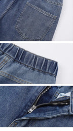 2026 New Korean Men's Casual Long Jeans Classic Man Straight Denim Wide-leg Pants Solid Color Light Blue Grey Black