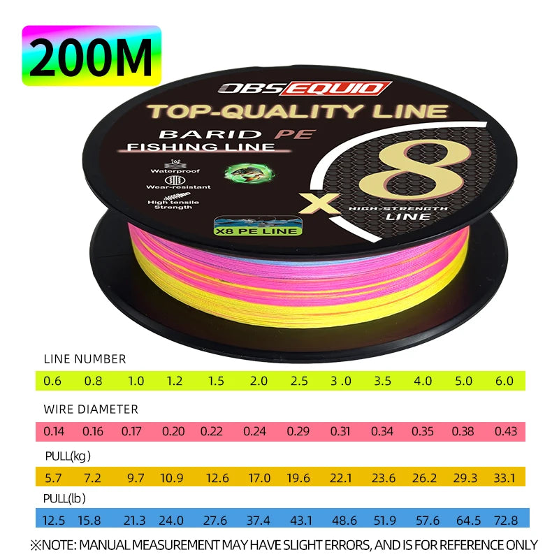 OBSEQUIO 8 Strand Braided Fishing Line 100/150/200M X8 PE Line fishing accessories For fishing equipment carp Braid Wire