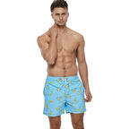 DATIFER Summer New Fashion Polyester Men Shorts Beach Quick Dry Printing Swimsuit Plus Size Mesh Liner Surfing Gym Shorts Men