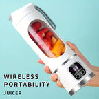 Portable Outdoor Electric Juicer 450ML  Digital Display Juice Cup USB Charging Mini Fruit Juicer