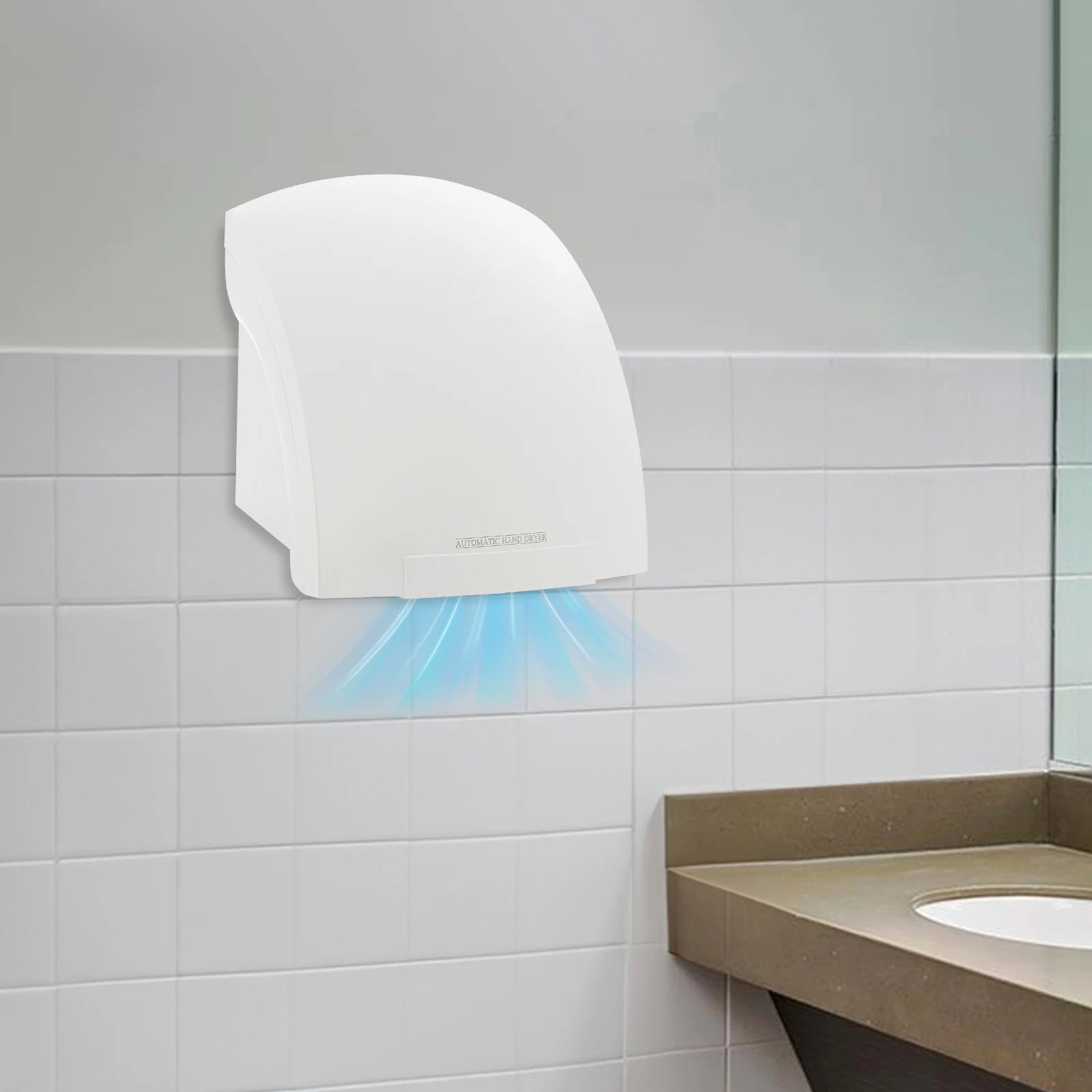Electric Hand Dryer Compact Wall Mounted Automatic Air Hand Dryer with Infrared Sensor for Commercial Bathroom Hotel and Home Secondary image