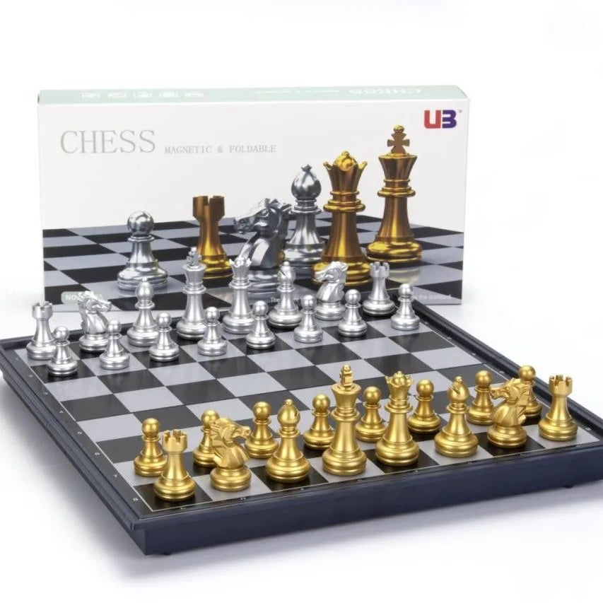 Magnetic International Chess Pieces Set, Folding Table Board, 3 Different Size, 36x31cm King 7.2cm Ürün ana görseli
