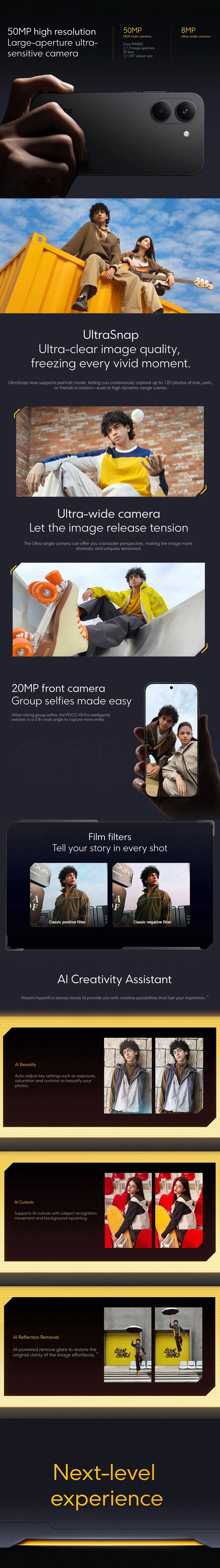 POCO X8 Pro 5G Smartphone 8GB+256GB Dimensity 8500-Ultra 6.59-inch AMOLED 1.5K 120Hz 6210mAh 50MP OIS NFC IP68