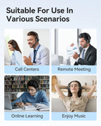 EMEET Wired Headset with Microphone Call Center USB Headphones ENC Noise Cancelling Office Cable Earphones for Phone/PC Computer