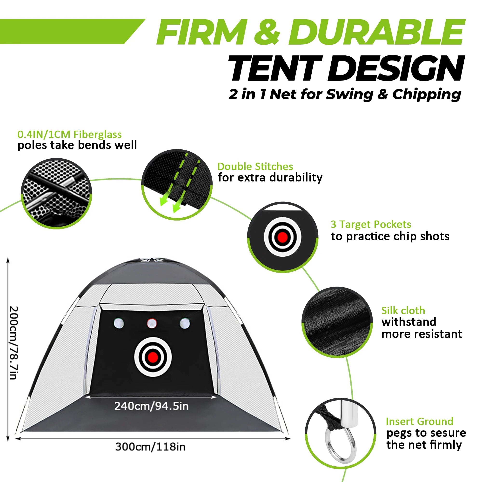 Golf Professional Practice Net Golf Hitting Cage Indoor Outdoor Exercise Practice Training Auxiliary Tool High Impact Hitting Secondary image