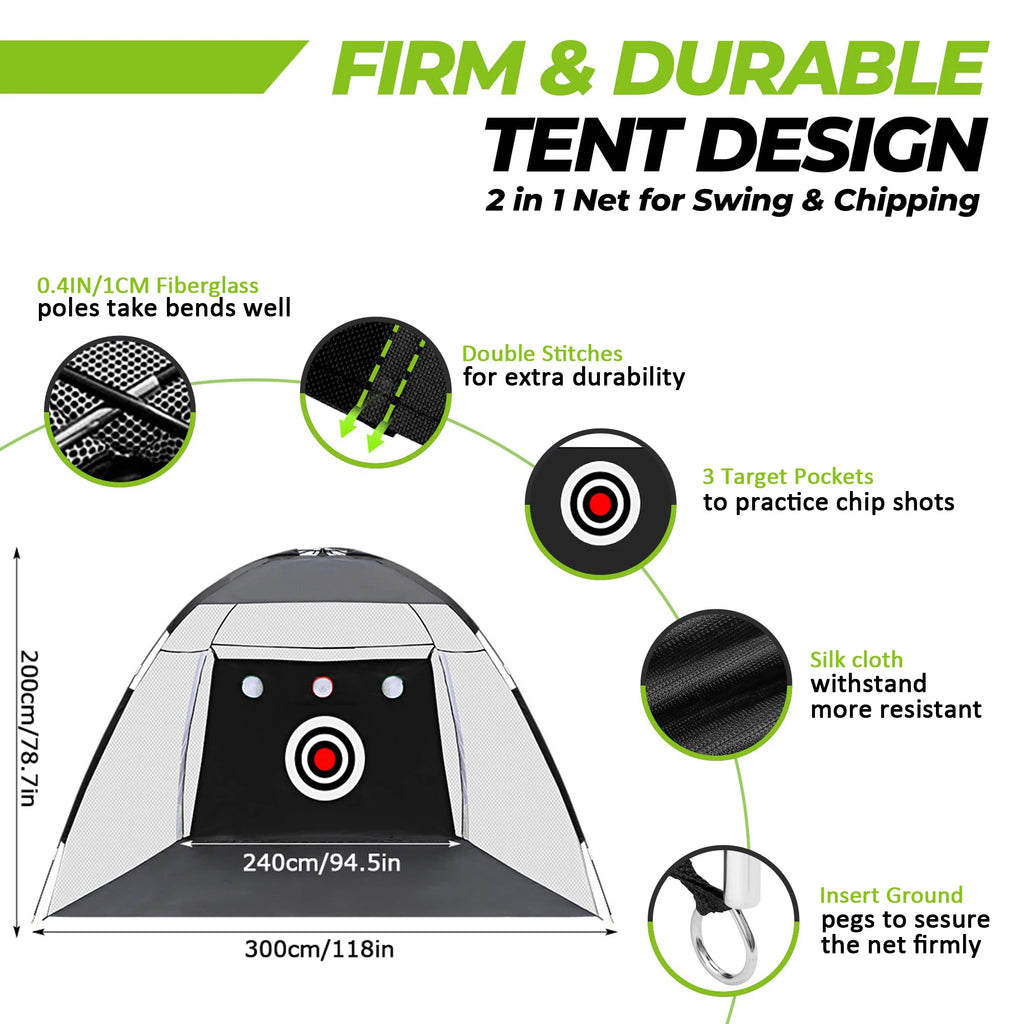 Golf Professional Practice Net Golf Hitting Cage Indoor Outdoor Exercise Practice Training Auxiliary Tool High Impact Hitting