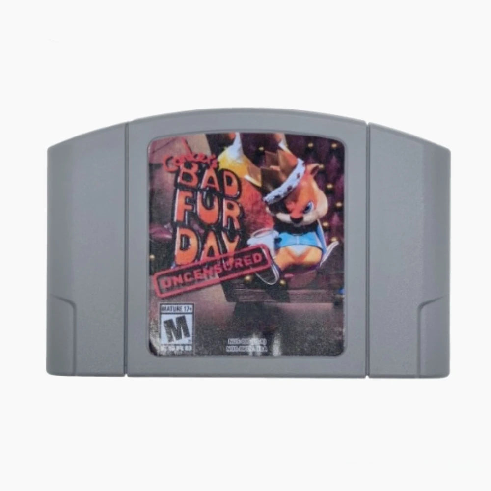 Conker's Bad Fur Day N64 Game Cassette US Version 64-bit English Language Uncensored Collectible Toy Gift for Gaming Enthusiasts