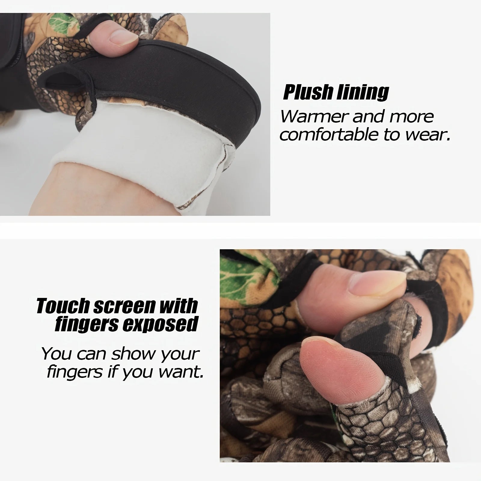 Autumn Winter Full Finger Hunting Gloves Touchscreen Anti-slip Protection Sports Fishing Gloves Hunting Outdoor Walking Gloves