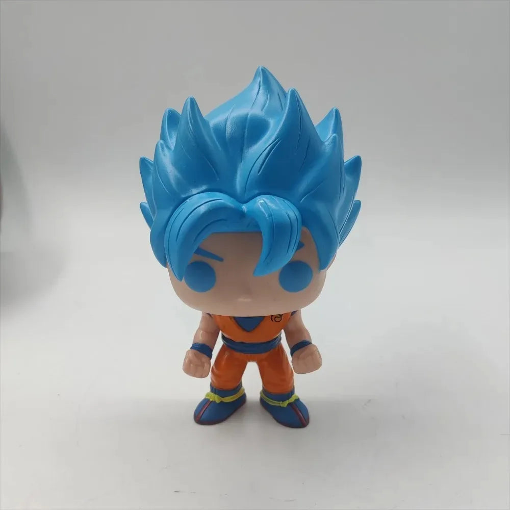 Funko Dragon Ball Goku #121 Super Saiyan Model Cake Ornament Toy Sculpture Blue Practice Suit Animated Character Statue