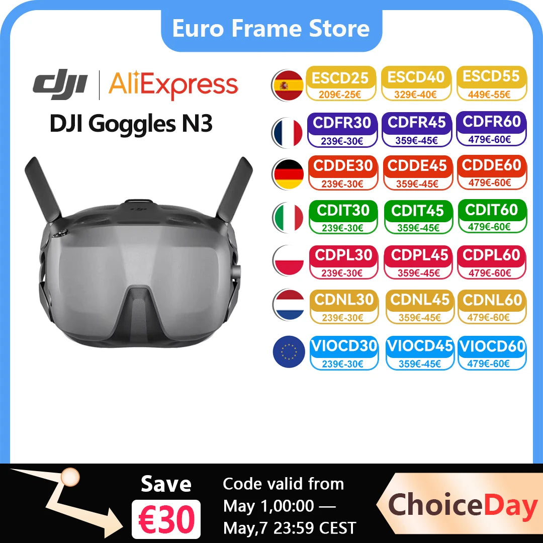 DJI Goggles N3 FPV Goggles 1080p Ultra Wide Screen Immersive Flight Experience FPV Wireless Streaming Goggles N3 New Original Ürün ana görseli