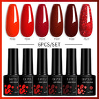 LILYCUTE 6PCS Gel Nail Polish Set Summer Neon Nail Gel Kits For DIY Nail Vernis Semi Permanent UV Lamp Gellak Nail Varnish Set