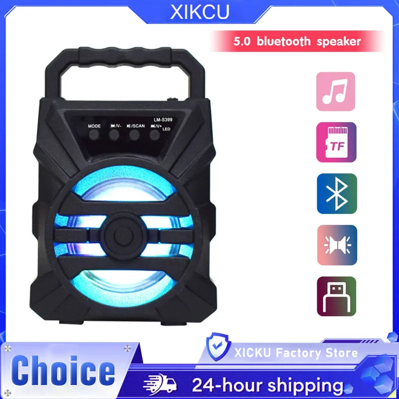 500mAh Bluetooth speaker Sound box high power bluetooth speakers TF Udisk karaoke handheld sound subwoofers for dancing Ürün ana görseli