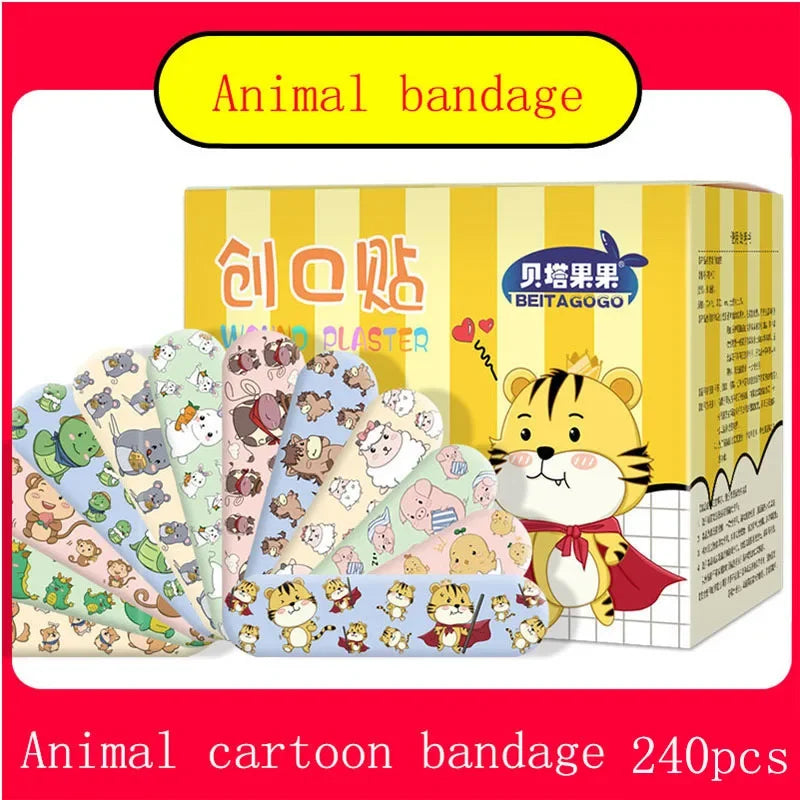 60/120/240/360/480pcs Cartoon Pattern Waterproof Hemostasis Band Aid Stickers for Kids Adhesive Bandage Wound Plaster First Aid