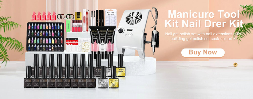 Limegirl Nail Set Nail Gel Tools Kit 54W Nail Lamp 18/12/7 Colors UV Gel Nail Polish Kit Contains Nail Drill Machine Nail Kit