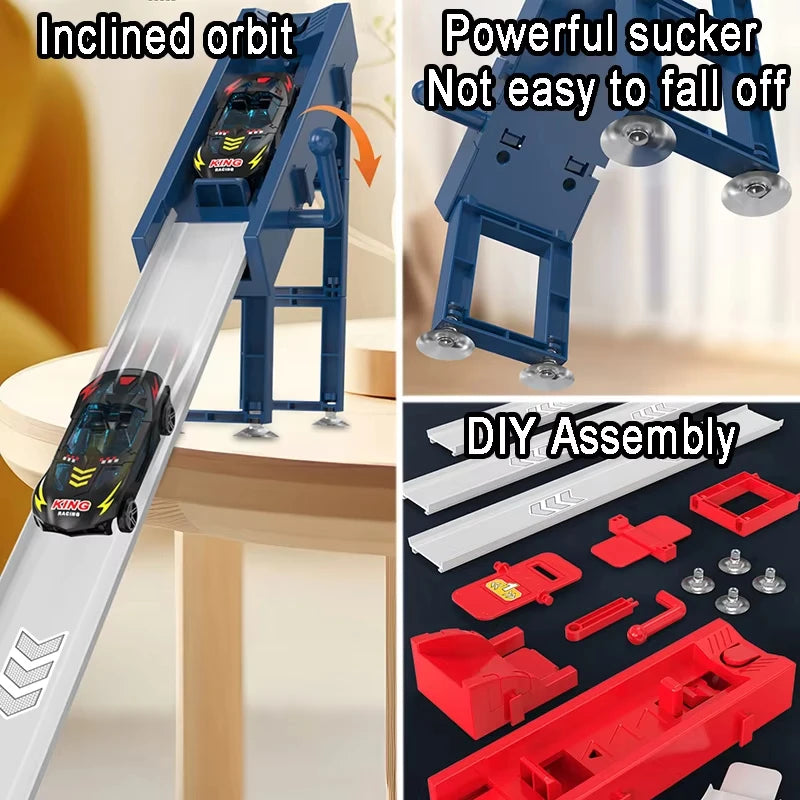 Kids Toy Racing Track Toy Vehicle with Alloy Car Slot Car Race Track Set Educational Game Boys Toys for 6 7 8-12 Years Boy Gifts