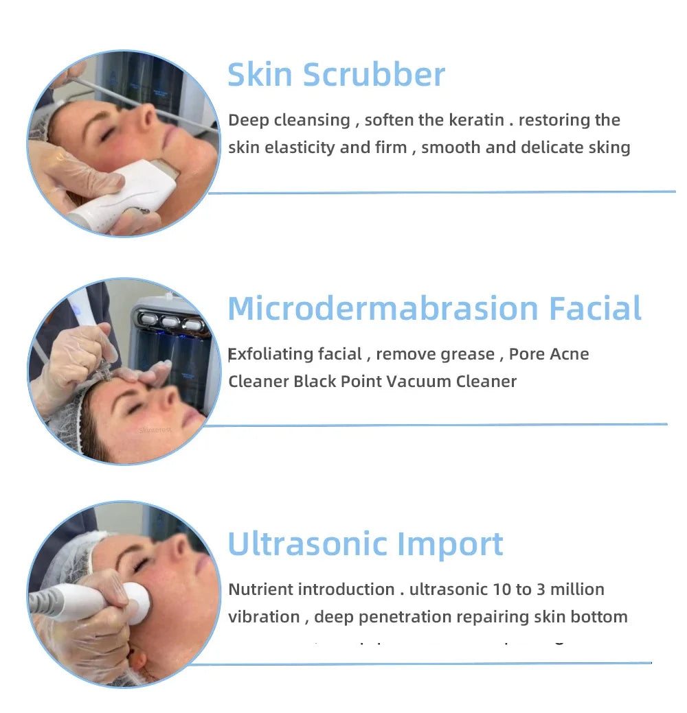 7 In 1 Water Oxygen Small Bubble Machine professional Hydra Water Dermabrasion Beauty Instrument Facial Spa Skin Care Skin Clean