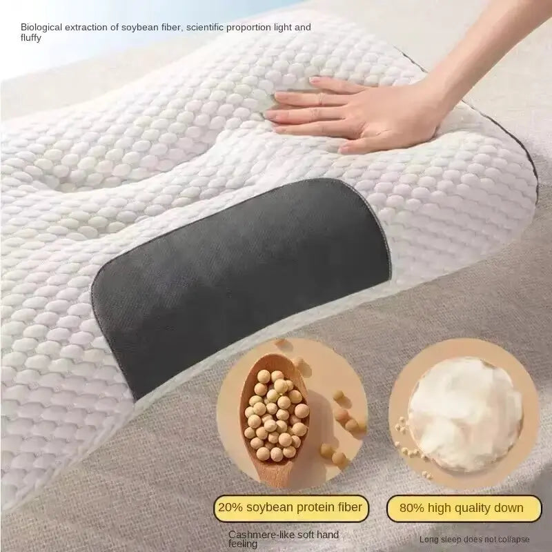 New Neck Pillow Help Sleep And Protect The Neck Cervical Orthopedic Soybean Fiber Massage Household SPA Pillow For Sleeping