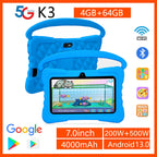 New 5G WiFi 7 Inch Kids Tablets Android 13 Quad Core 4GB RAM 64GB ROM 4000mAh Bluetooth Children's Gift Kids Software Tablet Pc