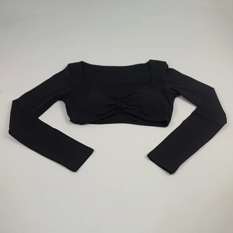 Quick Drying Breathable Short Yoga Sexy Clothes For Women Nude Feeling Fitness Tops Slim Fit Exercise Running Clothes