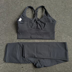 Solid Color Gym Yoga legging Set Soft Tight Women High Strength Fitness Bra With Sports Pant sportswear Proof of Squatting Proof