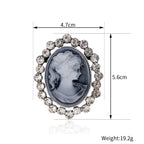 Vintage Victorian Design Queen's Cameo Brooch Pin, Antique Wedding Beauty Jewelry Gift, Elegant Style