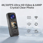 4K Action Camera WiFi IPX6 Waterproof 3.5H Battery Fast Charge Ultra HD Photo 1.4" Touch Screen Vlog  Helmet Cam 12 Accessories.