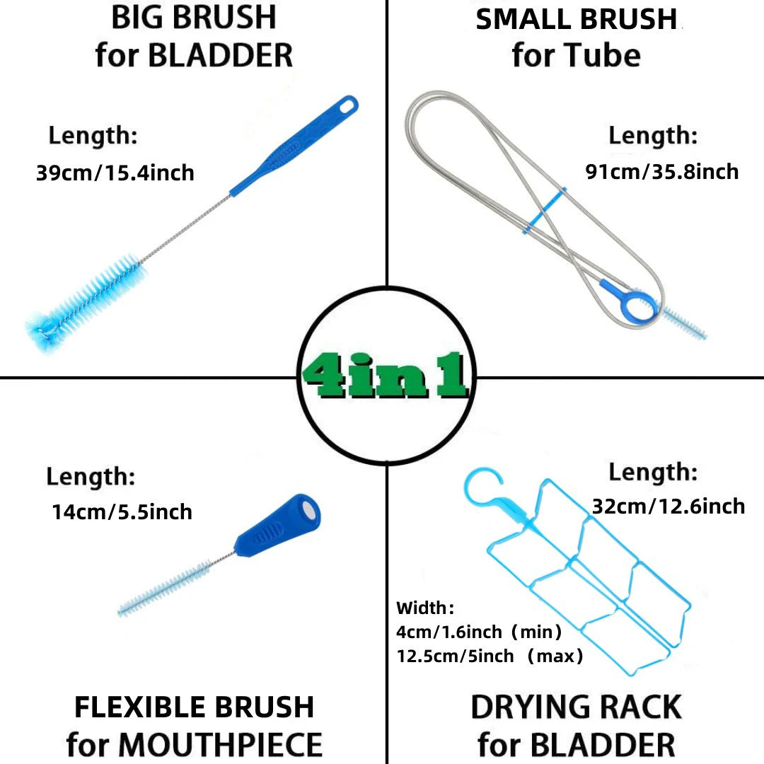 4 in 1 Hydration Water Bladder Cleaning Kit Multifunctional Tube Brush Drying Rack Portable Cleaner Tool for Camp Hike Water Bag Ürün ana görseli