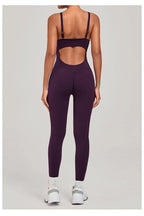 Women's Yoga Jumpsuits Sports Fitness One-piece Beauty Back Strap Pocket Hip-lifting Slim Fit Running Workout Training Bodysuits