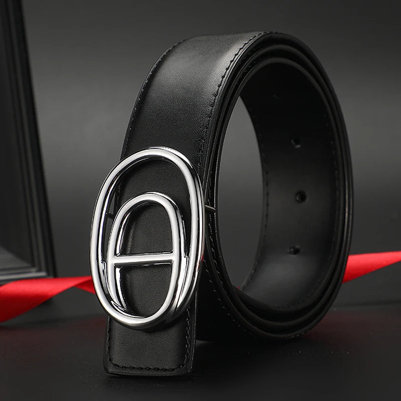 Wide 3.8cm Famous Brand Belt Men High Quality Luxury Genuine Leather Belts for Men Strap Metal Belt Fashion Women's Belt jeans