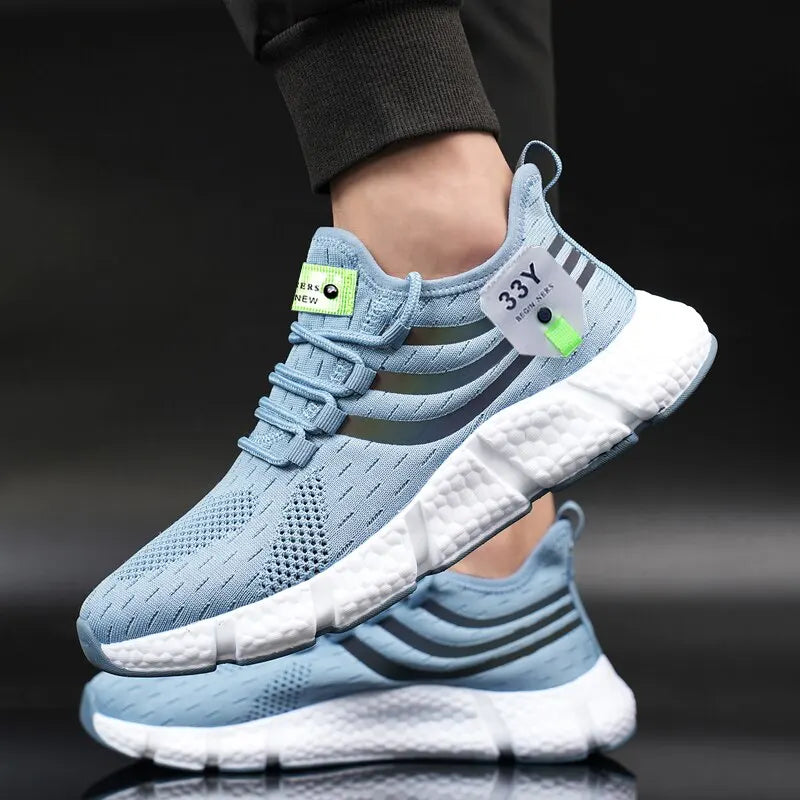 Men Casual Sport Shoes Breathable Lightweight Sneakers Outdoor Mesh Black Running Shoes Athletic Jogging Tenis Walking Shoes Main image