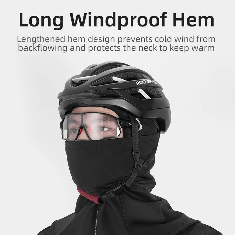 ROCKBROS Cycling Caps Full Face Mask Winter Breathable Windproof Fleece Bike Neck Cover Scarf Mask Skiing Motorcycle Bicycle Hat