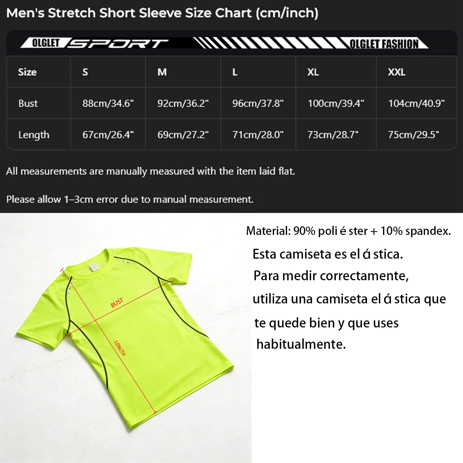 Men's Compression T-Shirt 3-Pack Quick Dry Running Gym Short Sleeve Sport Tops Elastic Breathable Athletic Tees