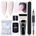 LILYCUTE 15ml Extension Gel Nail Polish Set Quick Nail Prolong With Extend Mold Nail Tips Acrylic Solution Manicure Tools Kit