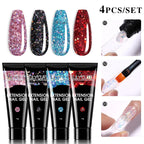 LILYCUTE 15ml Extension Gel Nail Polish Set Quick Nail Prolong With Extend Mold Nail Tips Acrylic Solution Manicure Tools Kit