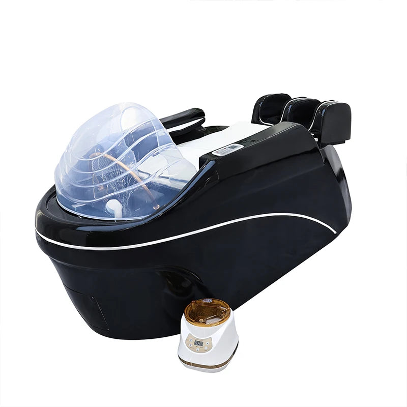 Salon Head Spa Shampoo Massage Bed Synthetic Leather Head Therapy Bed Automatic Massage Shampoo Chair Hair Spa Equipment Durable