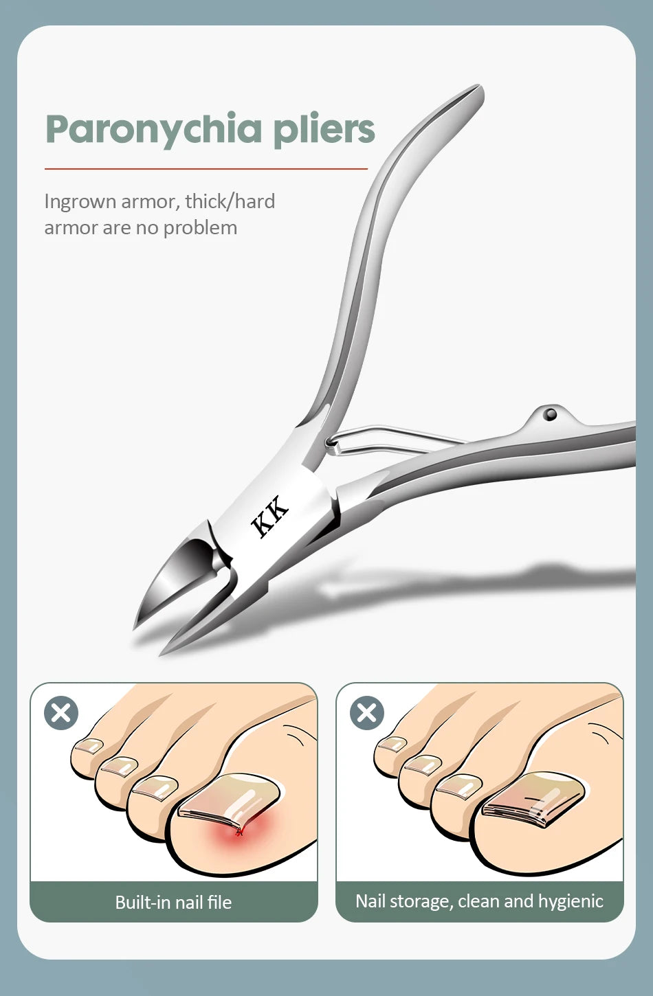 KK 11 in 1 Manicure Tools Professional Nail Clippers Set Stainless Steel Nail Cutter Pliers Scissors Kit Foot Care Hand Care