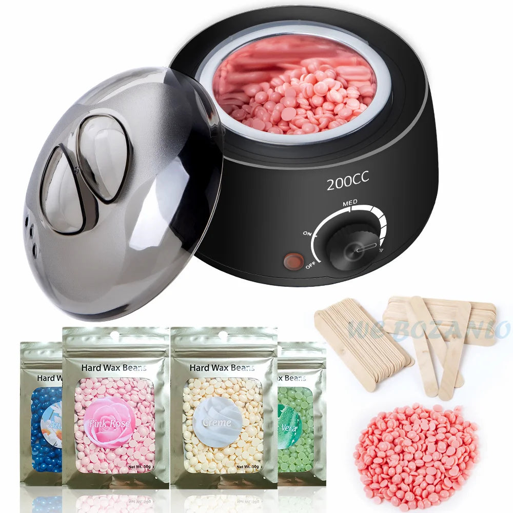 200CC Wax Heater Warmer Hair Removal Machine For Hand Foot Body SPA Epilator Paraffin Wax Pot +Wax Beans + Wood Sticks Ürün ana görseli