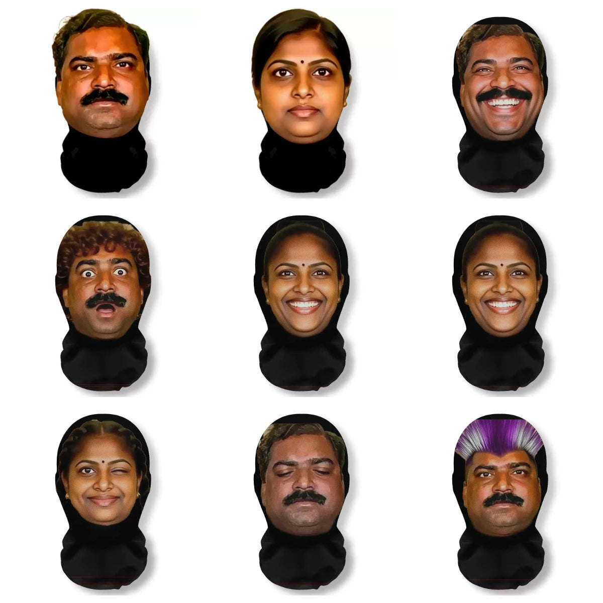 Funny Indian Facial Expression Spoof Abstract Humorous Mask Novelty Live Streaming Outdoor Prop Cosplay Costume Accessories Ürün ana görseli