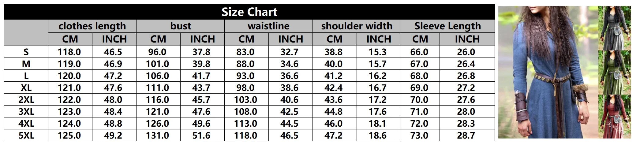 LisdinoMedieval Dress Women Long Sleeve Maxi Robe Vintage Fairy Elven Dress Renaissance Celtic Viking Gothic Cosplay Costumes