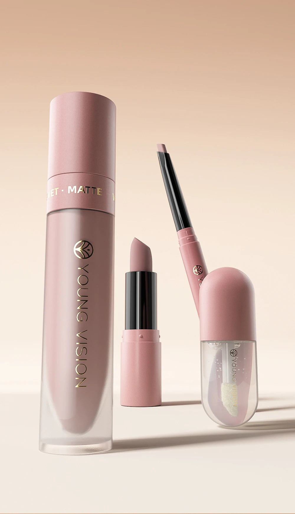 4pcs/Set Long Lasting Waterproof Lip Makeup Kit - Soft Smooth Creamy Lipliner Lipstick & lip gloss lip oil Set