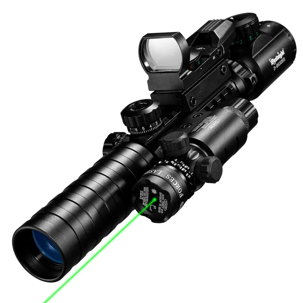 3-9X32 EG Scope 3 in 1 Combo Hunting Scope Red Green Illuminated with Holographic Reflex 4 Reticle Red Green Dot Sight Caza Secondary image