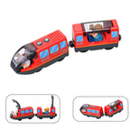 Kids Electric Train Set Locomotive Magnetic Train Car Diecast Slot Toy Fit for Wooden Train Railway Track Toys for Children Gift