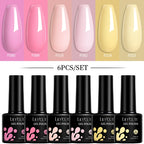 LILYCUTE 7ML 6PCS Neon Gel Nail Polish Set fluorescent Series Color Changing Semi Permanent Soak Off Manicure kit Nail Art Gel
