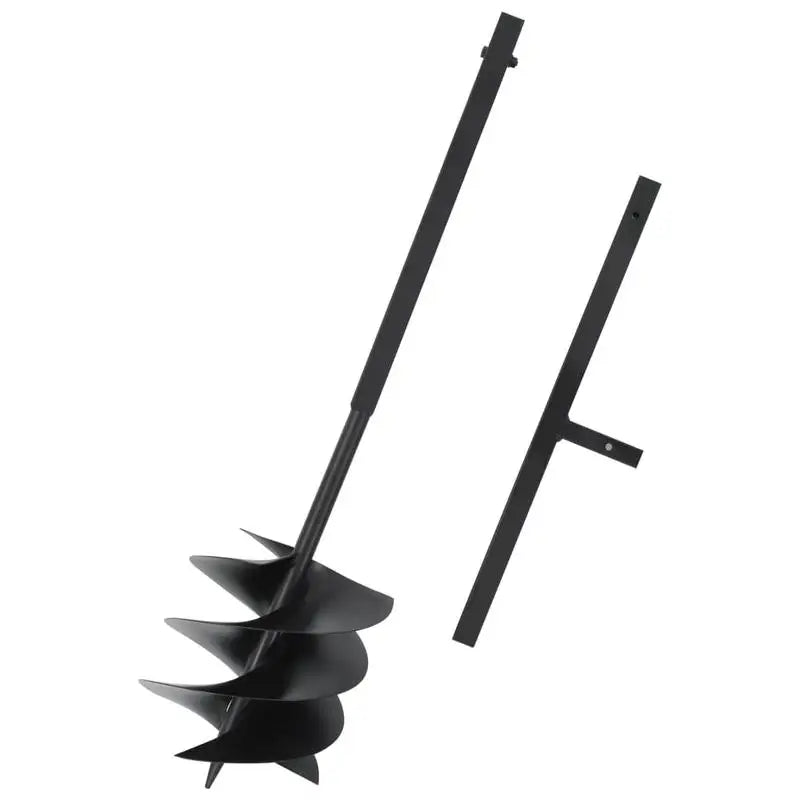 Black Steel Ground Auger, 250mm Handle Design, Robust Solid Structure, Durable Manual Tool for Garden Courtyard Digging Ürün ikincil görseli