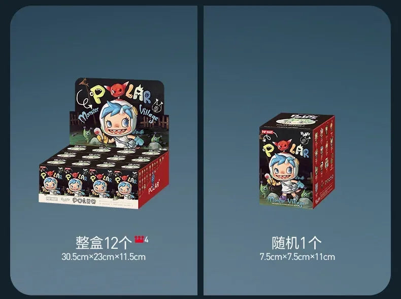 POP MART POLAR Monster Village Series Blind Box - Cute Anime Figure Ornaments Mystery Gift Doll - Original Toys for Collectors