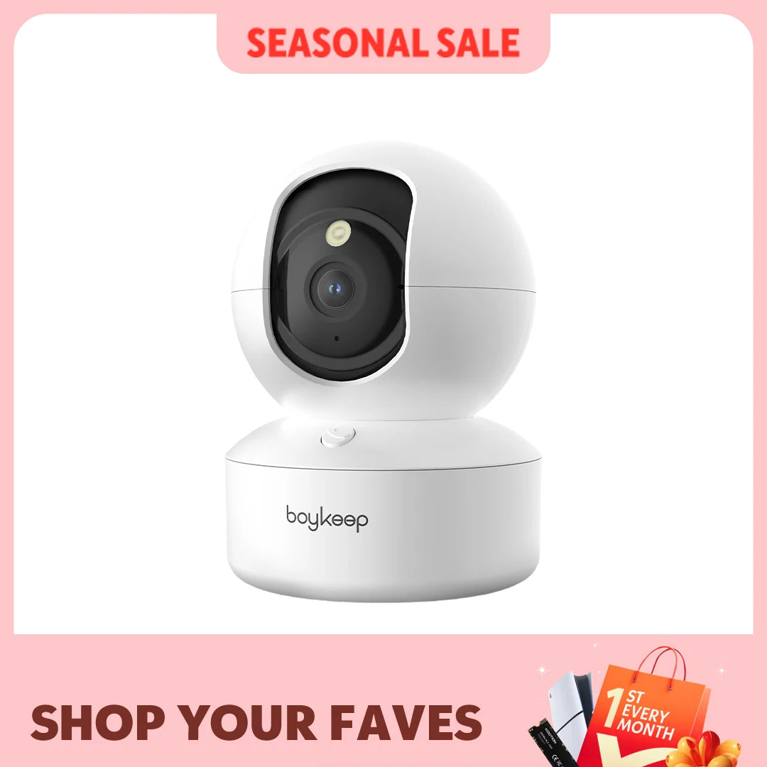 BoyKeep 3MP 5G/2.4GHz WiFi Indoor Home Security IP Smart Baby Monitor Camera Automatic Tracking 24/7 Video Surveillance Camera Ürün ana görseli