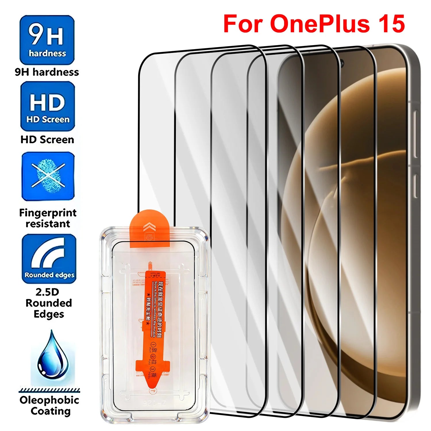 1-3Pack Easy Installation Screen Protector for OnePlus 15 Dust Free Tempered Glass Anti-Scratch Protective Film for One Plus 15 Secondary image