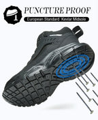 Rotary Buckle Safety Shoes for Man with Steel Toe Cap Anti-smashing, Anti-puncture, Anti-slip Work Safety Boots Industry Welding