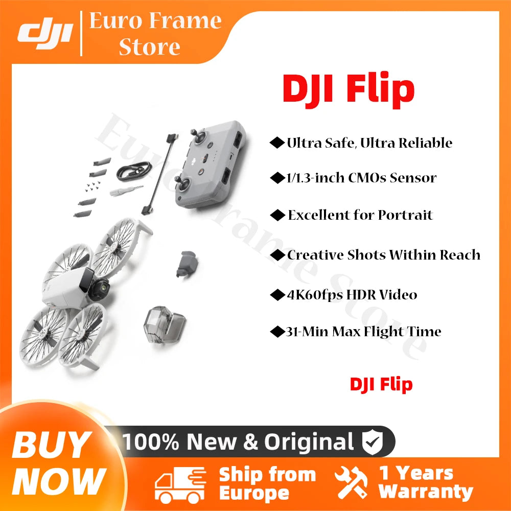 DJI Flip Camera Drone with 4K UHD Camera Under 249g 3-Axis Gimbal stability 44000ft/13km Video Transmission Original Ürün ana görseli